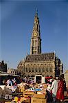 Town Square with market, Arras, Nord Pas de Calais, France, Europe