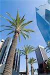 Innenstadt, Bonaventure Hotel in Hintergrund, Los Angeles, California, Vereinigte Staaten von Amerika, Nordamerika