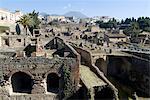 The ruins of Herculaneum, a large Roman town destroyed in 79AD by a volcanic eruption from Mount Vesuvius, UNESCO World Heritage Site, near Naples, Campania, Italy, Europe