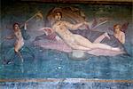 Fresco from the House of Venus, Pompeii, a large Roman town destroyed in 79AD by a volcanic eruption from Mount Vesuvius, near Naples, Campania, Italy, Europe