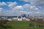 Vue sur Londres de Greenwich, Site du patrimoine mondial de l'UNESCO, Londres SE10, Angleterre, Royaume-Uni, Europe