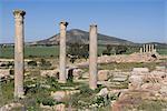 Temple non identifié, les ruines romaines de Thuburbo Majus, Tunisie, Afrique du Nord, Afrique