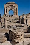 Arch of Trajan, Roman site of Makhtar, Tunisia, North Africa, Africa