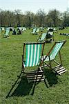 Chaises longues, Green Park, Londres, Royaume-Uni, Europe