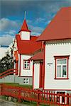 Traditional wooden houses, Akureyri, Iceland's second city, Iceland, Polar Regions