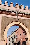 City gate near Kasbah, Marrakech, Morocco, North Africa, Africa