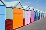 Cabanes de plage, Hove, Sussex, Angleterre, Royaume-Uni, Europe