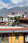 View of Potala Palace, the Dalai Lama's former palace, from Jokhang Temple, Lhasa, Tibet, China, Asia