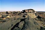 Patrons de roche, Stanage Edge, Parc National de Peak District, Derbyshire, Angleterre, Royaume-Uni, Europe