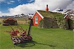 Lindarbakki Rasen-Haus am Bakkagerdi Borgarfjordur Eystri Norden Osten Bereich, Island, Polarregionen