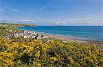 Village of Aberdaron with St. Hywyn's church and graveyard, Aberdaron Bay, Llyn Peninsula, Gwynedd, North Wales, Wales, United Kingdom, Europe