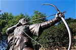 Statue de Robin des bois, Nottingham, Nottinghamshire, Angleterre, Royaume-Uni, Europe