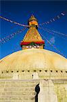 Buddhist stupa at Bodnath (Bodhnath) (Boudhanath), Kathmandu Valley, Nepal, Asia