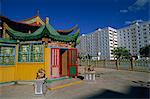 Restaurant style pagoda, city centre, Ulan Bator, Tov, Mongolia, Central Asia, Asia