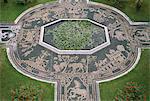 Aerial view of mosaic pavement around pond, Palazzo Reale (Royal Palace), Genoa (Genova), Liguria, Italy, Europe