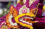 Nagas (sacred snake) detail of a bedecked floral float, Flowers Festival, Chiang Mai, Thailand, Southeast Asia, Asia