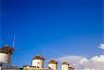 Vieux moulins à vent de Mykonos, Cyclades îles, la Grèce, Méditerranée, Europe