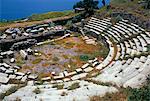 Roman marble theatre near Klima, Milos, Cyclades islands, Greece, Mediterranean, Europe