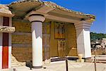 Palastruine mit Wandmalereien, Korridor der Prozession, minoische Ausgrabungsstätte von Knossos, Insel Kreta, Griechenland, Mittelmeer, Europa