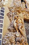 Detail of the 18th century alabaster facade of Marques de Dos Aguas Palace in Baroque style, Valencia, Spain, Europe