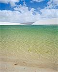 Lagoa Azul (Blue lagoon) and sand dunes, Parque Nacional dos Lencois Maranhenses, Brazil, South America