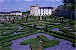 Jardins à la française, château de Villandry, patrimoine mondial de l'UNESCO, Indre et Loire, vallée de la Loire, France, Europe