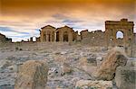 Capitol with three separate temples to Jupiter, Minerva and Juno, archaeological site of Sbeitla (Sufetula), Tunisia, North Africa, Africa