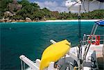 Catamaran Lagoon 570, island of Praslin, Seychelles, Indian Ocean, Africa