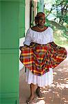 Portrait of a woman at the old Clement distillery main house, dating from the 18th century, Commune du Francois, island of Martinique, French Lesser Antilles, West Indies, Central America