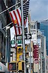 Flags and signs,W24th Street,New York City,New York,United States of America,North America