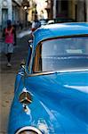 Voiture bleue, la Havane, Cuba