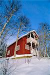 Maison rouge près de Evje, Norvège