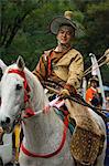 Tracht und Pferd, Spatenstich für Bogenschießen Festival, Tokyo, Japan, Asien
