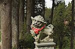 Lion statue,cedar forest,Alishan National Forest recreation area,Chiayi County,Taiwan,Asia