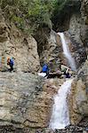 Ein Mädchen-Wasserfall, Wanderweg, Yushan Nationalpark, Nantou County, Taiwan, Asien