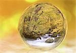 Forest and creek in sphere