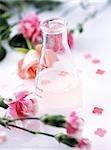 Glass bottle and flowers