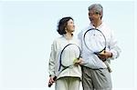 Older Couple in Tennis Kit