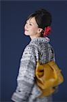 Japanese Woman Dressed in G Kimono