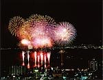 Fireworks in Tokyo at night