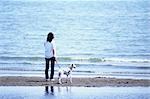 Women With Dog at the Beach