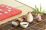 Sake Set On A Bamboo Mat