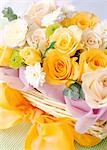 Yellow Roses In A Basket