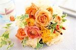 Arranged Flowers With Orange Roses