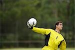 Soccer Goalie Throwing Ball