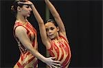 Girl performing rhythmic gymnastic