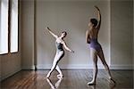Ballet dancers practicing together