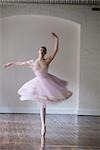 Ballet dancer dancing on floor
