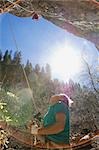 Belayer Spotting the Climber