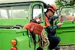 Tree Surgeon Using Cell Phone